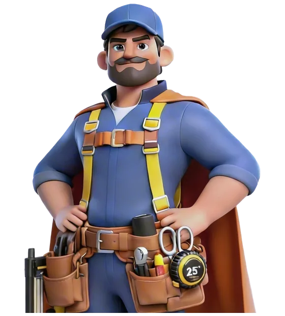 The Zuper Field Agent, a technician in a cap with a tool belt.