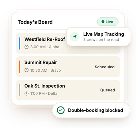 Intelligent dispatch board for roofing crews